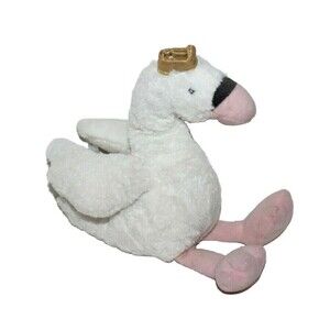 10" Carters White Plush Swan Princess 2017 Gold Crown Baby Toy Stuffed Animal